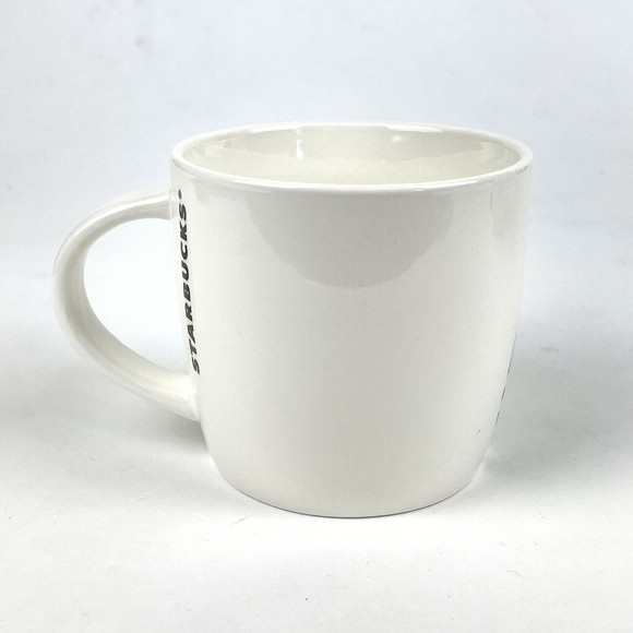 Starbucks Mug White Ceramic With Mermaid Siren Logo 14 Fl. Oz. Coffee Mug Cup - Picture 3 of 6